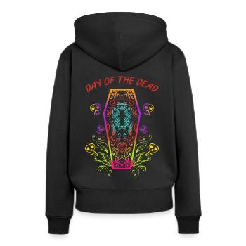 Day Of The Dead Casket Dia De Los Muertos - Frauen Premium Bio Hoodie - Schwarz - Hinten - Julia (174cm)