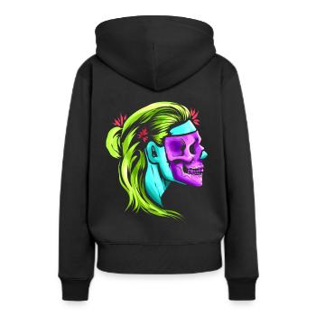 Female Skull Reaper Mask Day Of The Dead - Frauen Premium Bio Hoodie - Schwarz - Hinten - Julia (174cm)