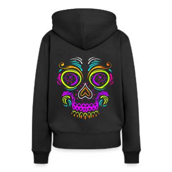 Big Calaveras Makeup Sugar Skull Day Of The Dead - Frauen Premium Bio Hoodie - Schwarz - Hinten - Julia (174cm)