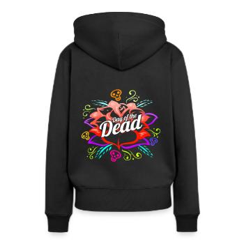 Colorful Dahlia Flower Logo Day Of The Dead - Frauen Premium Bio Hoodie - Schwarz - Hinten - Julia (174cm)