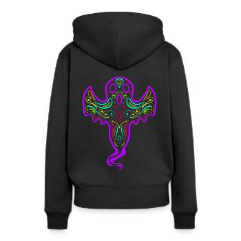 Spooky Ornament Ghost Spirit Day Of The Dead - Frauen Premium Bio Hoodie - Schwarz - Hinten - Julia (174cm)