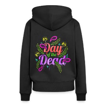 Logo With Ears Of Grain For Day Of The Dead - Frauen Premium Bio Hoodie - Schwarz - Hinten - Julia (174cm)