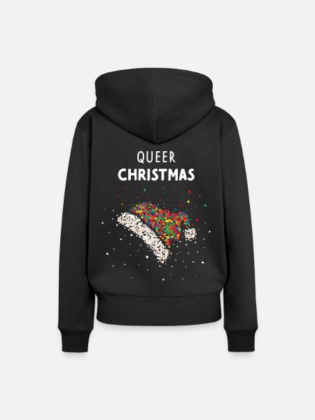 Queer Christmas Christmas Hat LGBTQ Pride - Women’s Premium Organic Hoodie - black