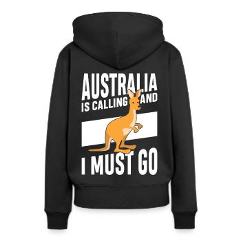 L’Australie appelle Kangourou Outback Mignons Kangourous - Sweat à capuche Premium bio Femme - noir - Dos - Julia (174cm)