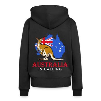 L’Australie appelle les kangourous mignons de l’outback - Sweat à capuche Premium bio Femme - noir - Dos - Julia (174cm)