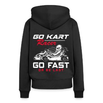 Go-Kart-Rennfahrer Kart-Rennen Gokart-Rennbahn-Ren - Frauen Premium Bio Hoodie - Schwarz - Hinten - Julia (174cm)