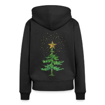 Weihnachtsbaum Christbaum Weihnachtsstern - Frauen Premium Bio Hoodie - Schwarz - Hinten - Julia (174cm)