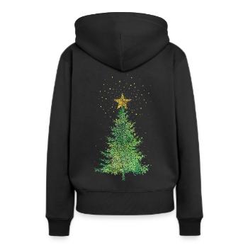 Christbaum Weihnachtsbaum Weihnachtsstern Stern - Frauen Premium Bio Hoodie - Schwarz - Hinten - Julia (174cm)