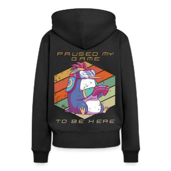 Jeux vidéo Gamer a mis en pause mon jeu Retro Gaming Peng - Sweat à capuche Premium bio Femme - noir - Dos - Julia (174cm)
