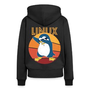 Linux Admin Cool Penguin Nerd Informatics - Sweat à capuche Premium bio Femme - noir - Dos - Julia (174cm)