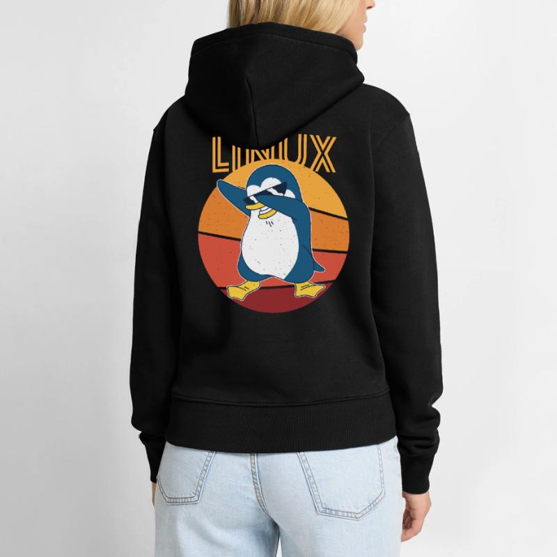Linux Admin Cool Penguin Nerd Informatics Sweat à capuche Premium bio Femme