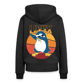 Linux Root Admin Cool Penguin Informatics Nerd - Sweat à capuche Premium bio Femme - noir - Dos - Julia (174cm)