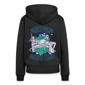 Bench Press Training Strength Training Gym M - Sweat à capuche Premium bio Femme - noir - Dos - Julia (174cm)
