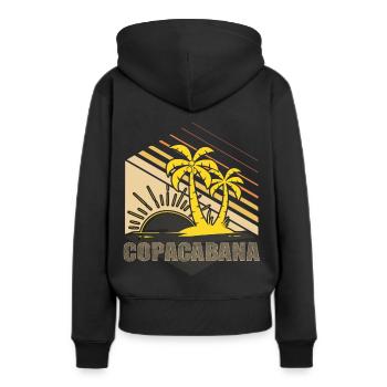 Copacabana Palm Summer Beach Sun Waves Ferie - Sweat à capuche Premium bio Femme - noir - Dos - Julia (174cm)