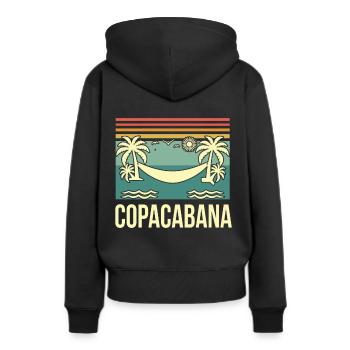 Copacabana Rio Palms Summer Beach Sun Brésil - Sweat à capuche Premium bio Femme - noir - Dos - Julia (174cm)
