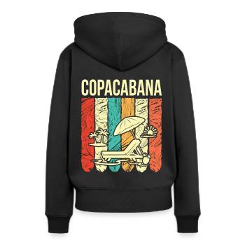 Copacabana Vacances Rio Palms Summer Beach Sun B - Sweat à capuche Premium bio Femme - noir - Dos - Julia (174cm)