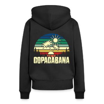 Rio Beach Copacabana Holiday Palms Summer Sun Bra - Sweat à capuche Premium bio Femme - noir - Dos - Julia (174cm)