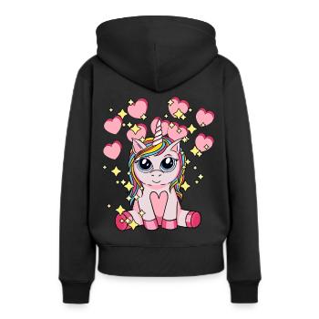 Licorne Hearty Mythical Animal Enfants Stardust - Sweat à capuche Premium bio Femme - noir - Dos - Julia (174cm)