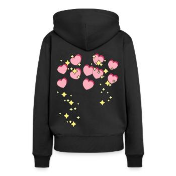 Hearts Stars Love Romantic Valentine Couple - Women’s Premium Organic Hoodie - black - Back - Julia (174cm)