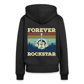 Gitarre Retro Gitarrist Rockgitarre Musiker Sänger - Frauen Premium Bio Hoodie - Schwarz - Hinten - Julia (174cm)