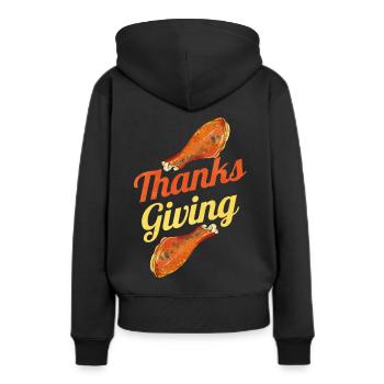 Roasted Turkey Legs Turkey Drumsticks Thanksgiving - Women’s Premium Organic Hoodie - black - Back - Julia (174cm)