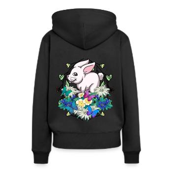 Début du printemps Lapin de Pâques Enfant - Sweat à capuche Premium bio Femme - noir - Dos - Julia (174cm)