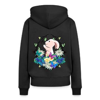 Frühlingsanfang Kaninchen Osterhase Natur - Frauen Premium Bio Hoodie - Schwarz - Hinten - Julia (174cm)