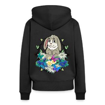 Début du printemps Lapin de Pâques Joyeuses Pâques Nature - Sweat à capuche Premium bio Femme - noir - Dos - Julia (174cm)