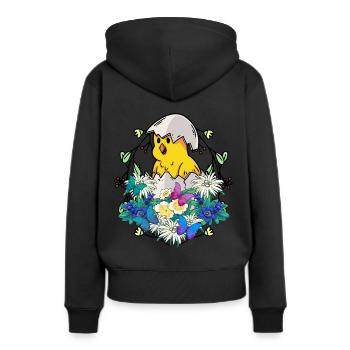 Frühlingsanfang Küken Federvieh frohe Ostern Natur - Frauen Premium Bio Hoodie - Schwarz - Hinten - Julia (174cm)