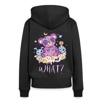 Lustiger Teddy-Schädel-Albtraum, was? Mörderischer - Frauen Premium Bio Hoodie - Schwarz - Hinten - Julia (174cm)