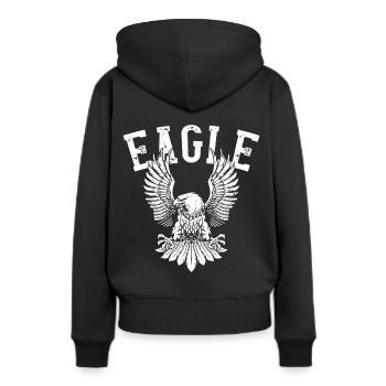 Adler Falknerei Raubvögel Falke - Frauen Premium Bio Hoodie - Schwarz - Hinten - Julia (174cm)