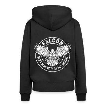 Falke Scharfe Objekte Falknerei Ornithologe Adler - Frauen Premium Bio Hoodie - Schwarz - Hinten - Julia (174cm)