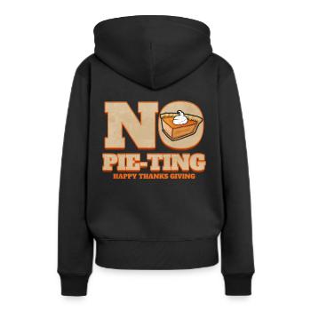 No Pie-Ting Happy Pumpkin Pie Thanks Giving - Frauen Premium Bio Hoodie - Schwarz - Hinten - Julia (174cm)