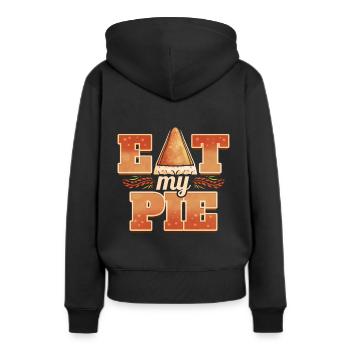Eat My Pie Pumpkin Pie Piece Thanksgiving - Frauen Premium Bio Hoodie - Schwarz - Hinten - Julia (174cm)
