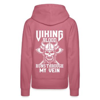 Wikinger Blut Krieger Axt Walhalla Warriors Mythol - Frauen Premium Bio Hoodie - Malve - Hinten - Isabella (175cm)