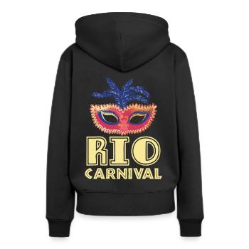 Rio Karneval Rio de Janeiro Karnevalsmaske Brasili - Frauen Premium Bio Hoodie - Schwarz - Hinten - Julia (174cm)