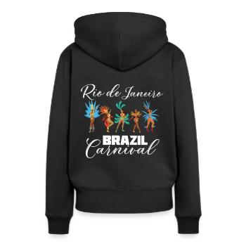 Carnaval de Rio Rio de Janeiro Célébration au Brésil - Sweat à capuche Premium bio Femme - noir - Dos - Julia (174cm)