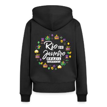 Carnaval de Rio Célébration de Rio de Janeiro au Brésil - Sweat à capuche Premium bio Femme - noir - Dos - Julia (174cm)