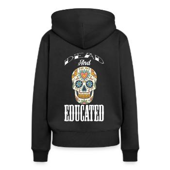 Tote Bildung Zuckerschädel Tag der Toten - Frauen Premium Bio Hoodie - Schwarz - Hinten - Julia (174cm)