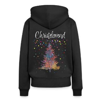 Karneval Fastelovend Christbaum Weihnachtsmuffel - Frauen Premium Bio Hoodie - Schwarz - Hinten - Julia (174cm)