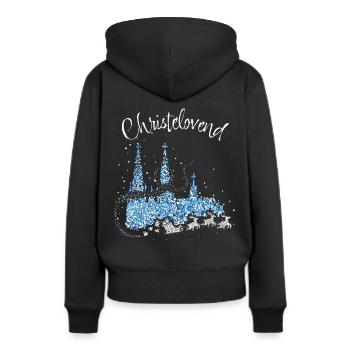 Cathédrale de Cologne Fastelovend Colonia Cologne Jours de Noël - Sweat à capuche Premium bio Femme - noir - Dos - Julia (174cm)
