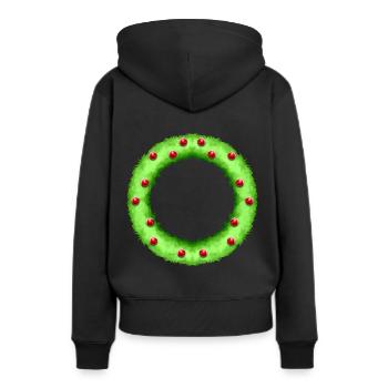 Couronne de Noël Baies rouges Noël - Sweat à capuche Premium bio Femme - noir - Dos - Julia (174cm)