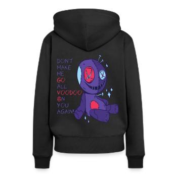 Voodoo auf dich! Gruselige Halloween-Hexerei - Frauen Premium Bio Hoodie - Schwarz - Hinten - Julia (174cm)