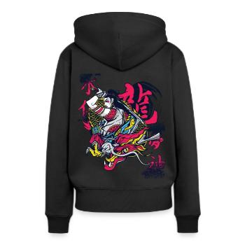 Samurai Dragon Warrior Ninja Girl Japanese Ku - Women’s Premium Organic Hoodie - black - Back - Julia (174cm)