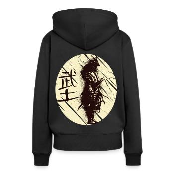 Japanischer Kunst Samurai Japanischer Krieger Kata - Frauen Premium Bio Hoodie - Schwarz - Hinten - Julia (174cm)