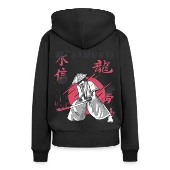 Samouraï Katana Épée Tache de sang Guerre japonaise - Sweat à capuche Premium bio Femme - noir - Dos - Julia (174cm)