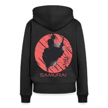 Samurai Japanische Kunst Blutfleck Japanischer Kri - Frauen Premium Bio Hoodie - Schwarz - Hinten - Julia (174cm)