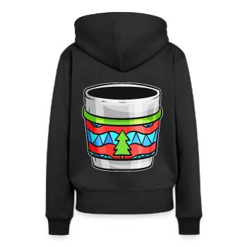 Bécher d’automne avec pull moche pour Noël - Sweat à capuche Premium bio Femme - noir - Dos - Julia (174cm)