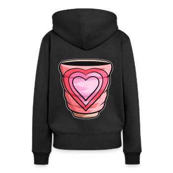 Gobelet d'automne avec des coeurs pour Noël - Sweat à capuche Premium bio Femme - noir - Dos - Julia (174cm)