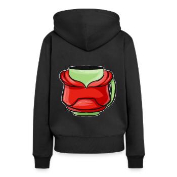 Bécher d’automne avec sweat à capuche rouge pour Noël - Sweat à capuche Premium bio Femme - noir - Dos - Julia (174cm)